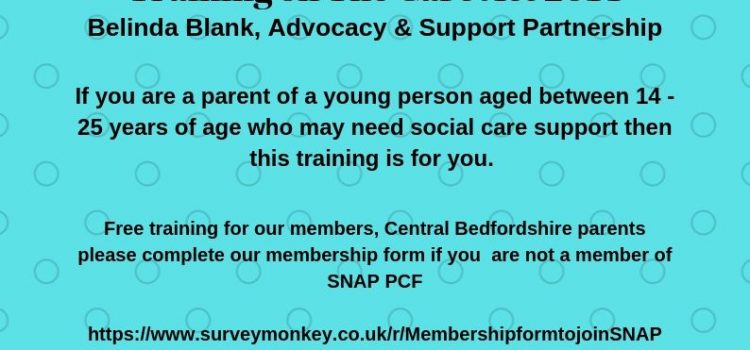 Transition into Adulthood – Belinda Blank, Advocacy & Support Partnership – 21st January 2020, 9.45 14.45 Booking essential